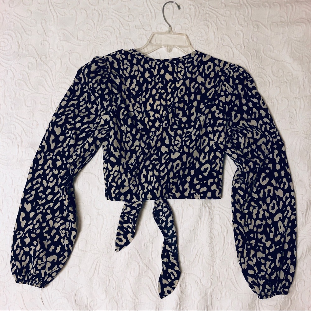 Leopard Print Deep-V Crop - image 3